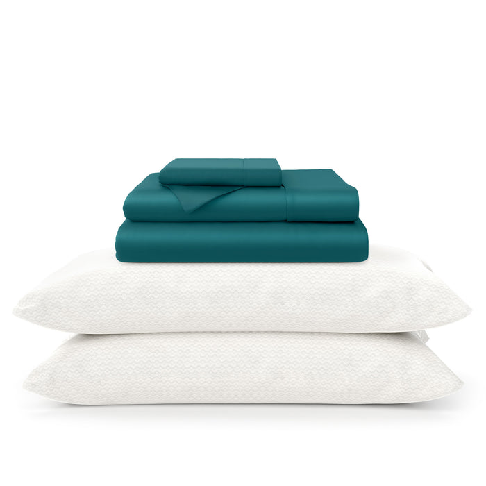 100% Bamboo Sheets & Luxury Pillows Bed Set Bundle