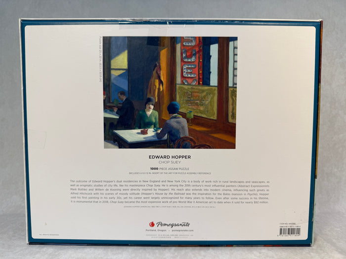 1000 Piece Edward Hopper Chop Suey Puzzle by Pomegranate - Certified Complete!