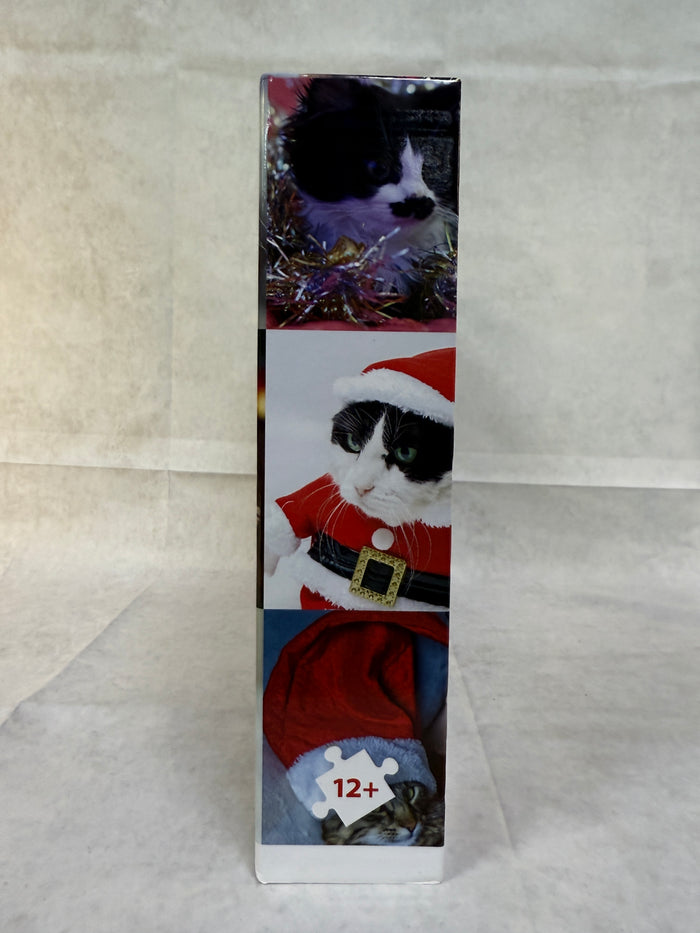 1000 Piece We Wish You A Merry Christmas Cat Puzzle - Certified Complete!