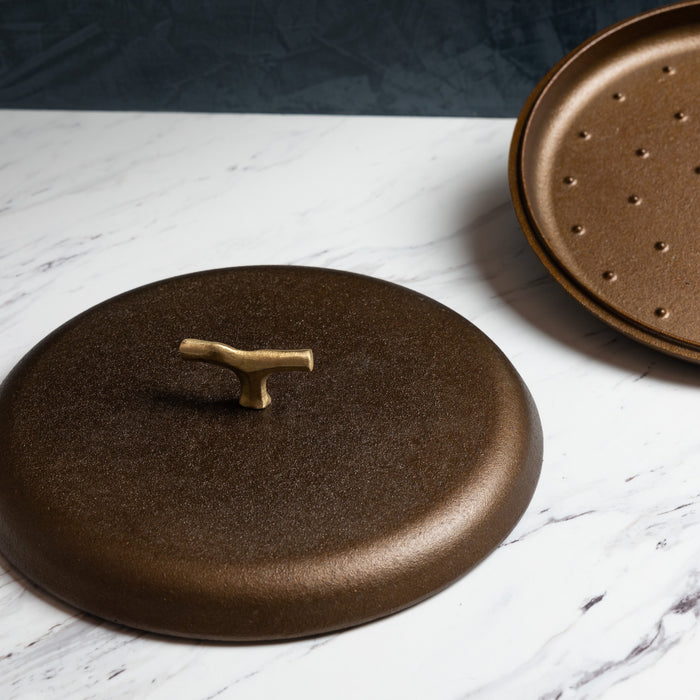 12" Cast Iron Self-Basting Lid
