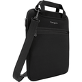 A black 12 inch vertical slipcase with hideaway handles and a shoulder strap, branded Targus.