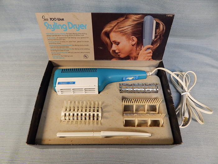 1970s Sears 700 Watt Styling Dryer - Works, Like New!