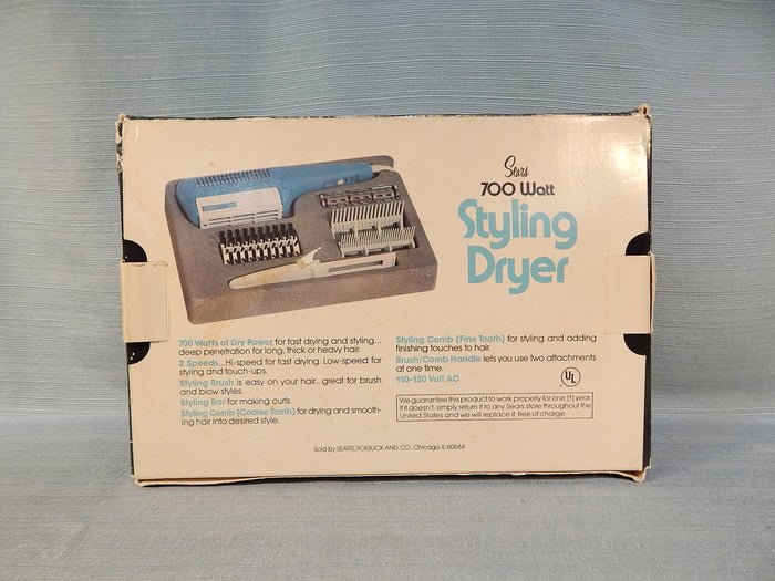 1970s Sears 700 Watt Styling Dryer - Works, Like New!