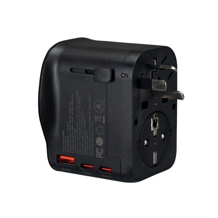 20W World Travel Adapter with USB Ports