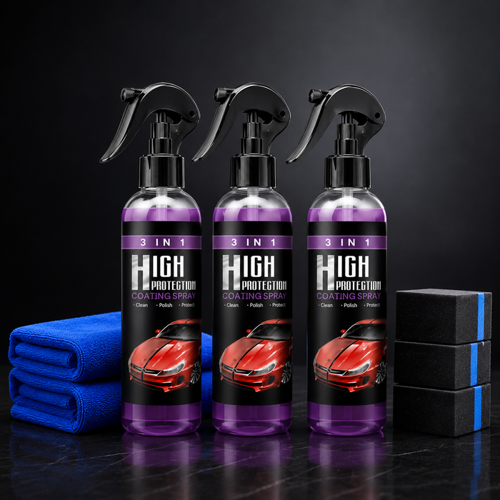 3-in-1 High Protection Car Coating Spray – Shine, Polish & Protect (Pack of 3)
