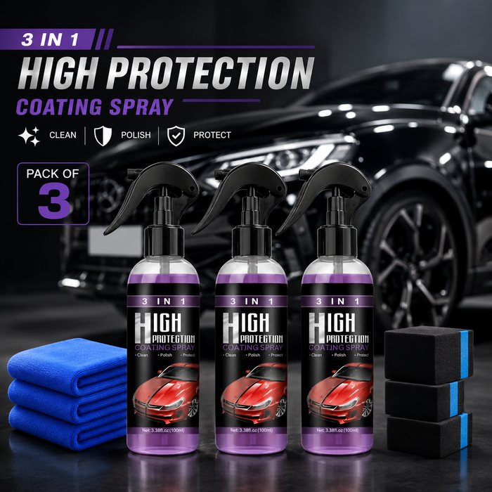 3-in-1 High Protection Car Coating Spray – Shine, Polish & Protect (Pack of 3)