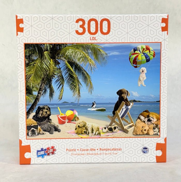 300 Piece LOL Dogs & Cats at the Beach Puzzle - Brand New!