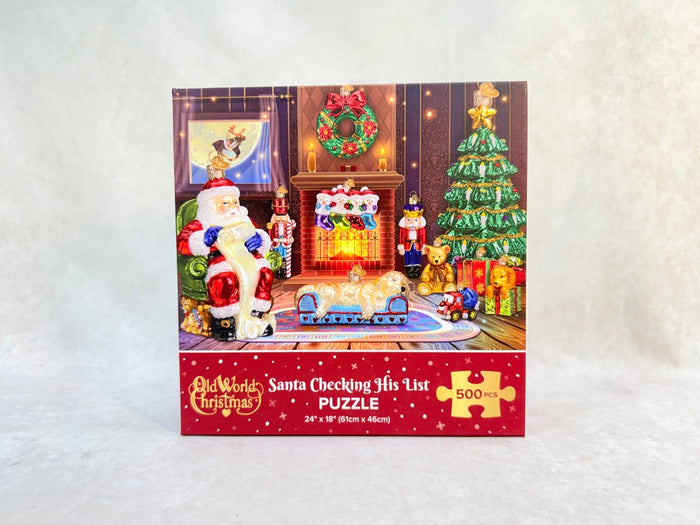 500 Piece Santa Checking His List Puzzle - Brand New!