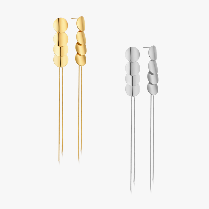 Alina Drop Disk Earrings