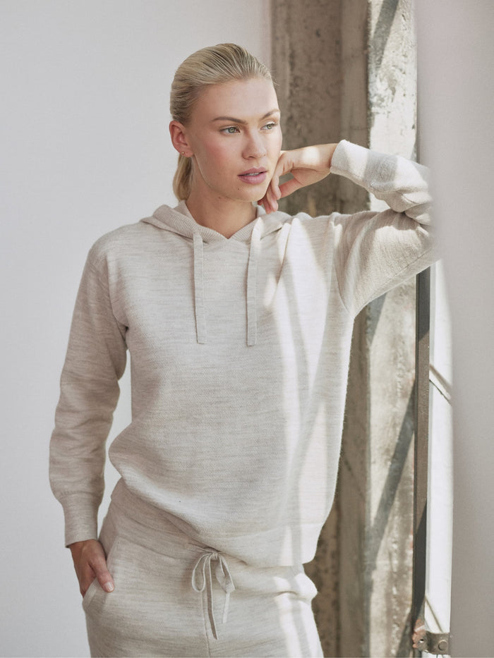 Alpaca Pima Hoodie in color Sand