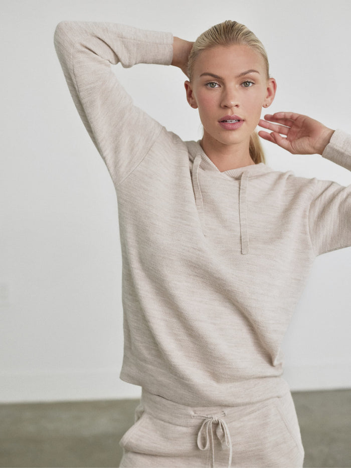 Alpaca Pima Hoodie in color Sand