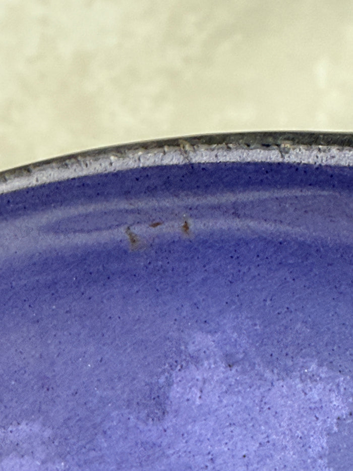 Annieglass Cobalt Blue Triangular Plate, Signed & Dated