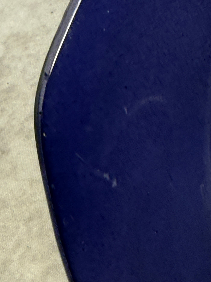 Annieglass Cobalt Blue Triangular Plate, Signed & Dated