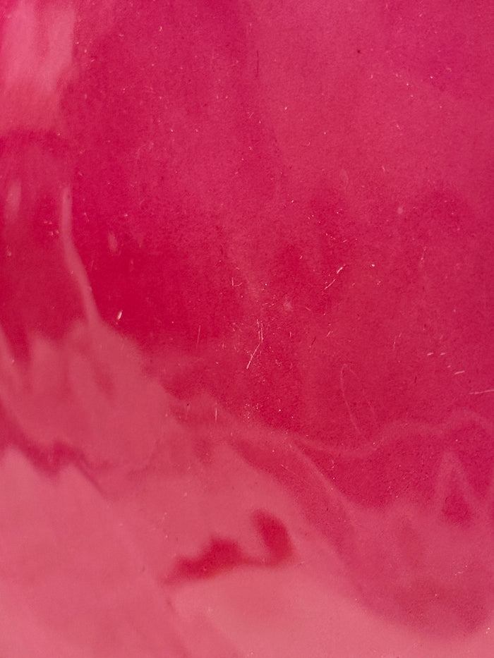 Annieglass Cranberry 1997 Scalloped Plate, Signed & Dated