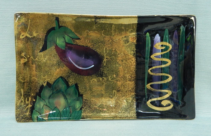 Antica Fornace Artichoke and Eggplant 18x10 Tray