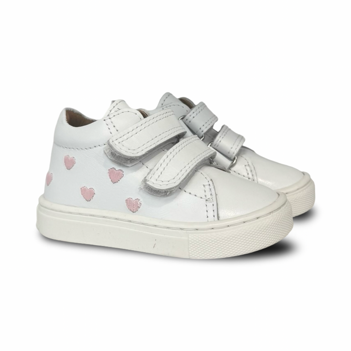 Atlanta White Smooth Hearts Baby Sneaker