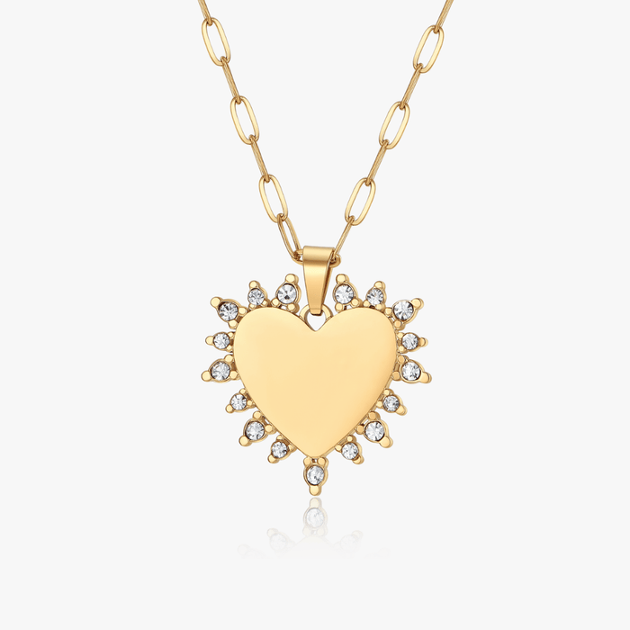 Aura Heart Necklace (Engravable) - Flaire & Co.