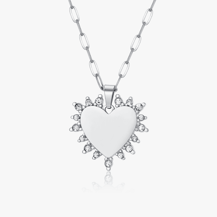 Aura Heart Necklace (Engravable) - Flaire & Co.