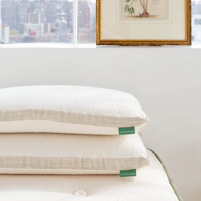 A Pair of Avocado Molded Latex Pillows