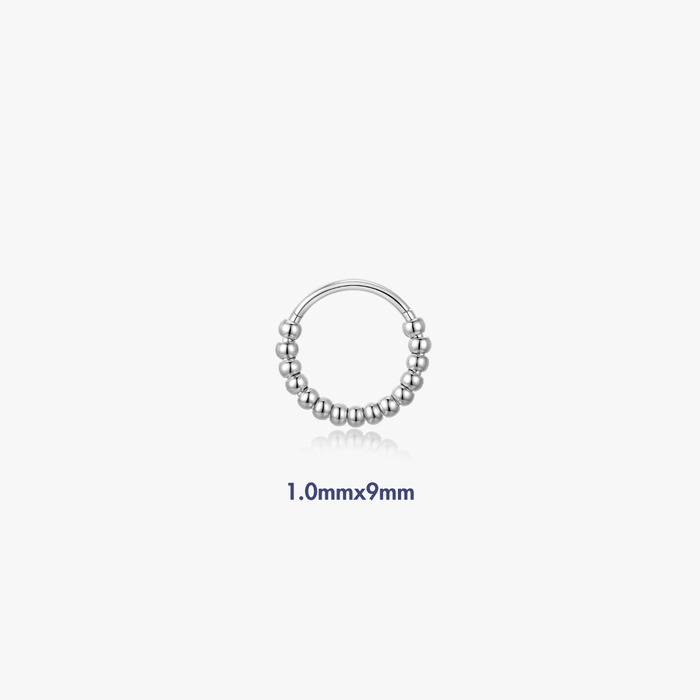 Beaded Titanium Hoop (Single) - Flaire & Co.