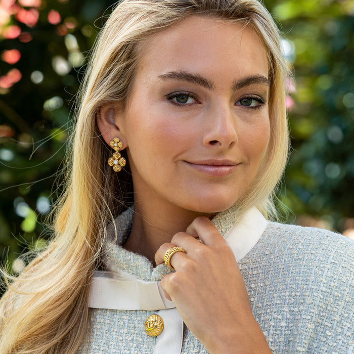Berry Clover Convertible Duo Earrings - MOP
