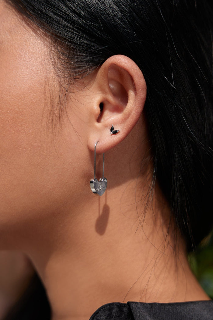 Black Sprout Sterling Studs in Silver - Flaire & Co.