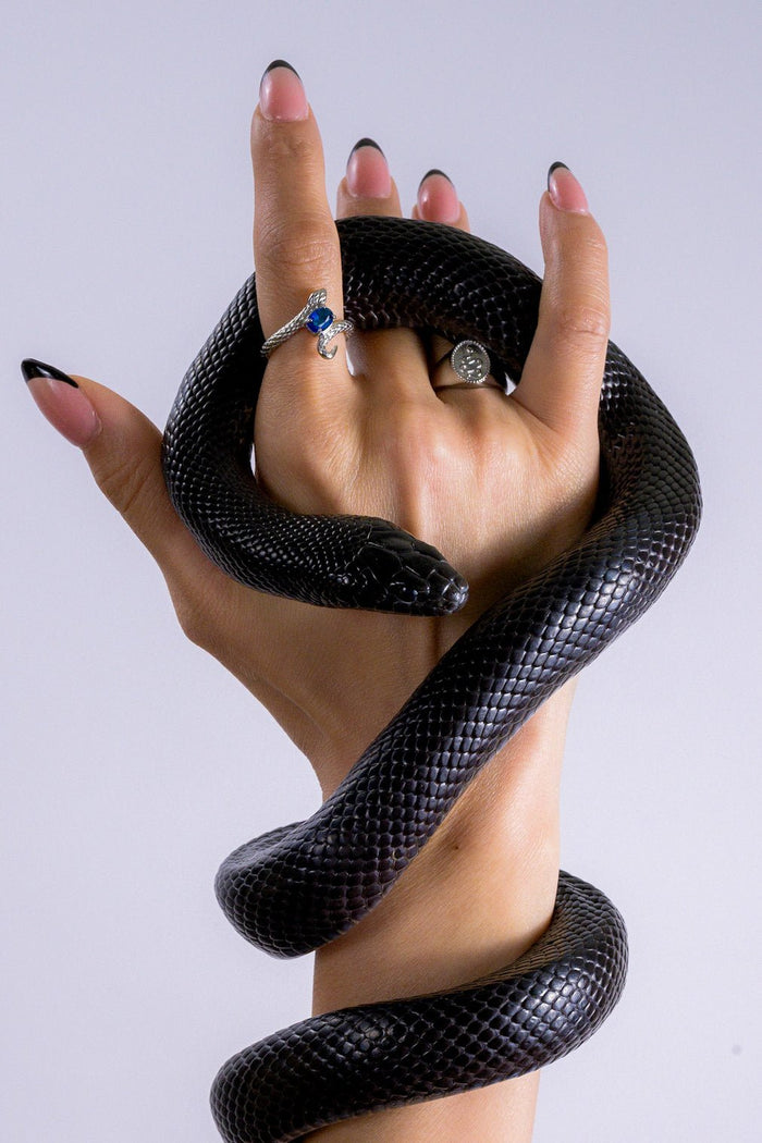 Blue Gem Snake Ring - Flaire & Co.