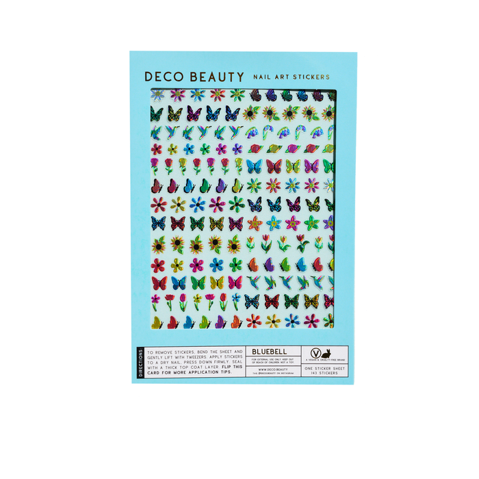 Bluebell nail art stickers flat lay