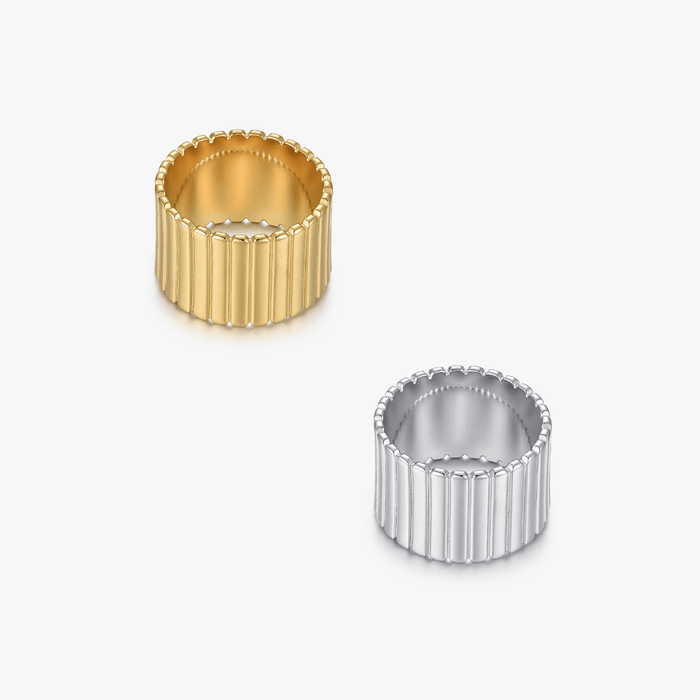 Bold Fluted Band Ring - Flaire & Co.
