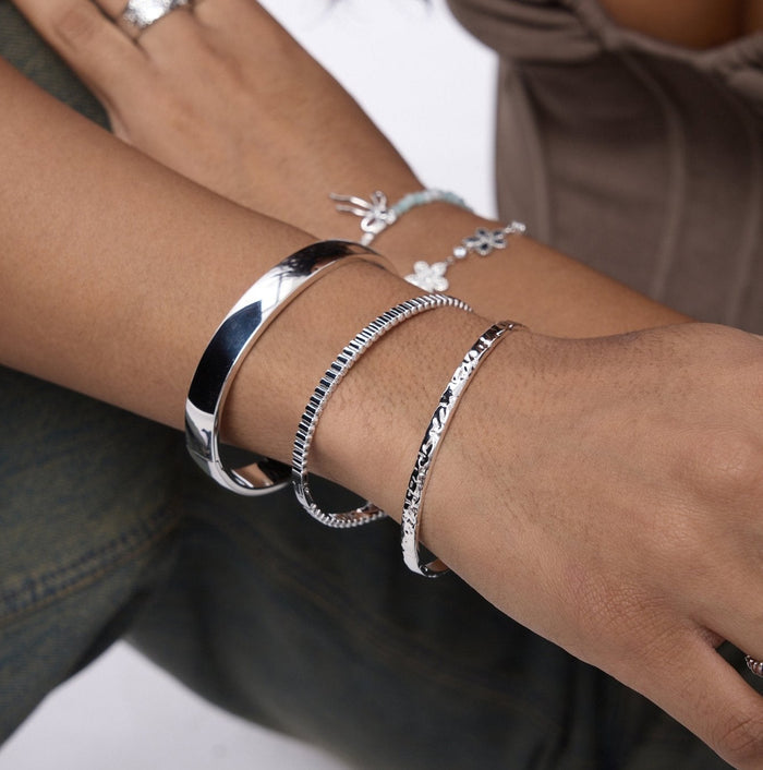 Textured Stacker Cuff Bangle - Flaire & Co.