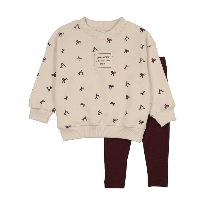Bow Sweatshirt Set-Bow Print