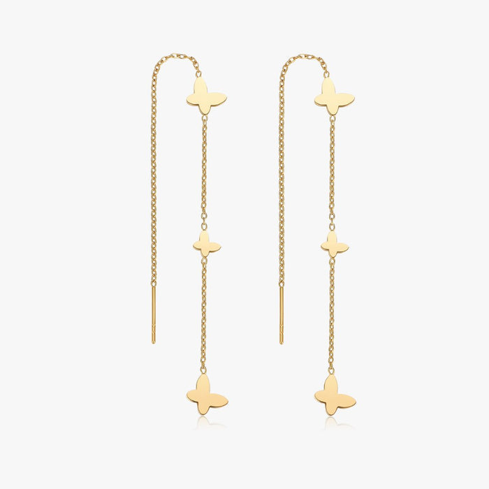 Butterfly Dreams Gold Long Threaders - Flaire & Co.