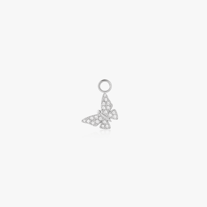 Butterfly Pave Hoop Charm (Single) - Flaire & Co.