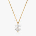 Button Pearl Necklace in Gold - Flaire & Co.