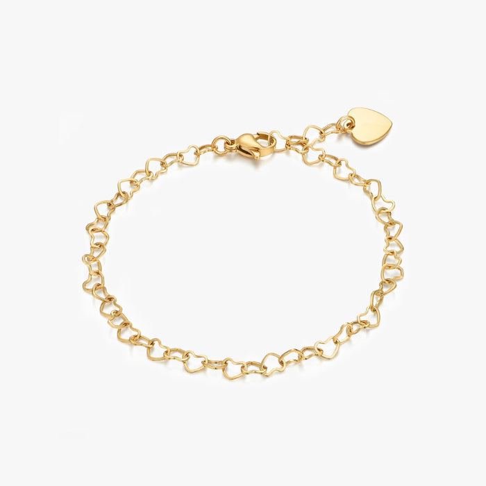 Celia Heart Chain Bracelet in Gold - Flaire & Co.