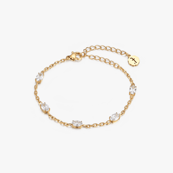 Cherished Clear Oval Gems Bracelet - Flaire & Co.