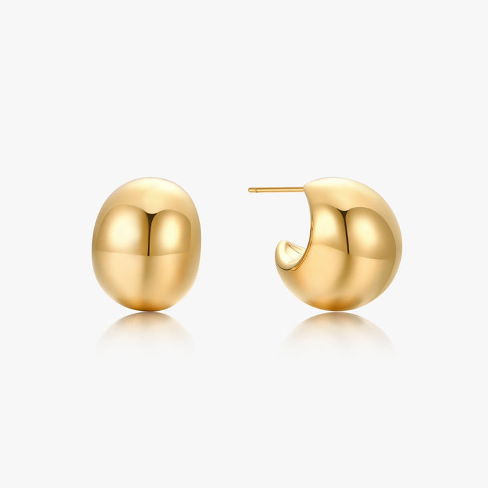 Chunky Hollow Dome Hoops - Flaire & Co.