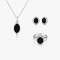 Classic Black Agate Silver Bundle - Flaire & Co.