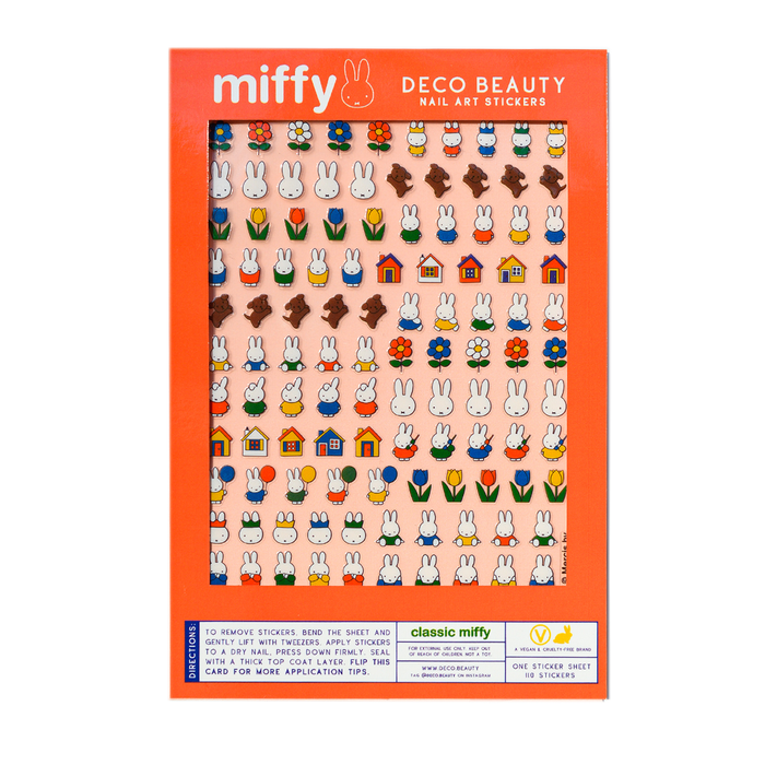 Deco Beauty 'Classic Miffy' sticker sheet flat lay on white background