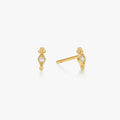 Clear Gem Freya Studs in Gold - Flaire & Co.