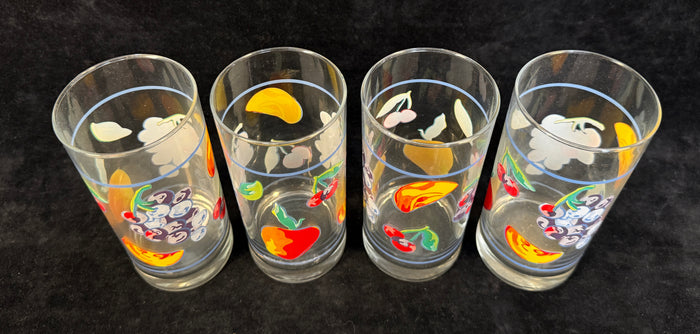 Corelle Coordinates Fruit Basket 16 oz. Glasses Drinkware - Lot of 4