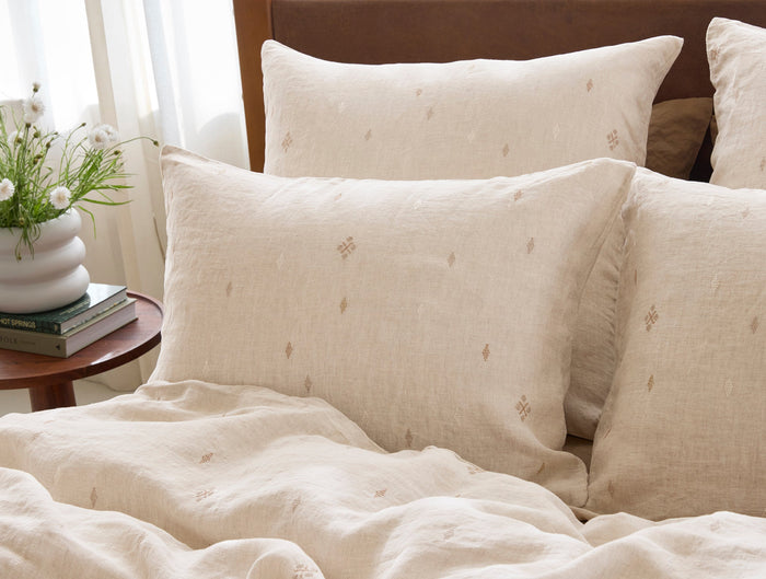 Coyuchi Cambria Embroidered Organic Linen Sham