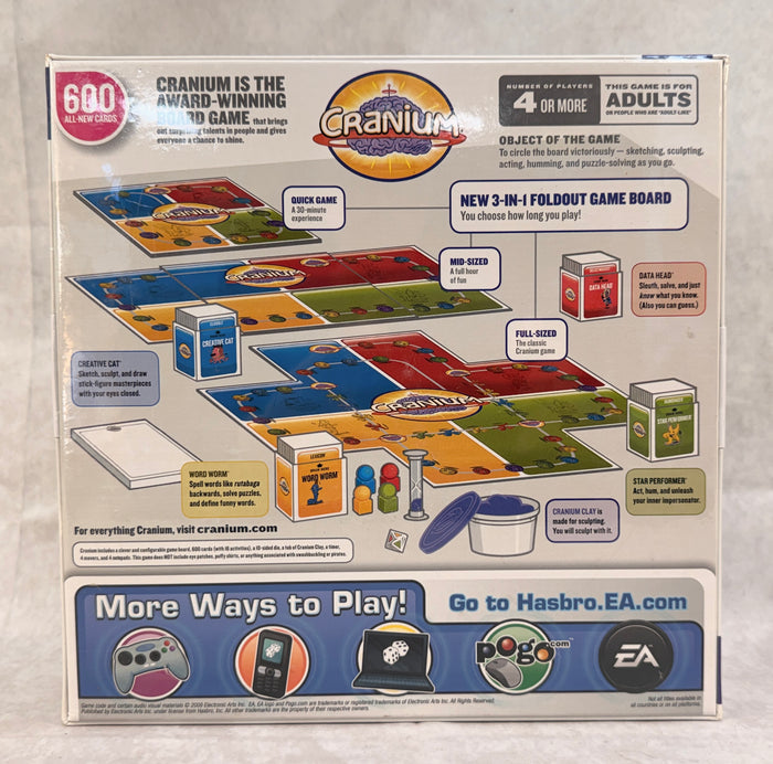 Cranium 3-in-1 Board Game, Hasbro 2009 - Brand New!