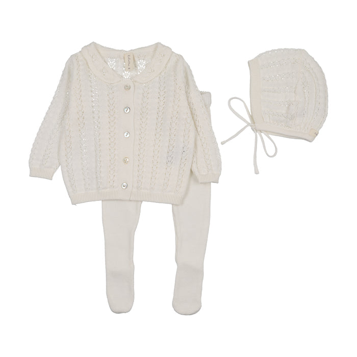 Crochet bris set-winter white