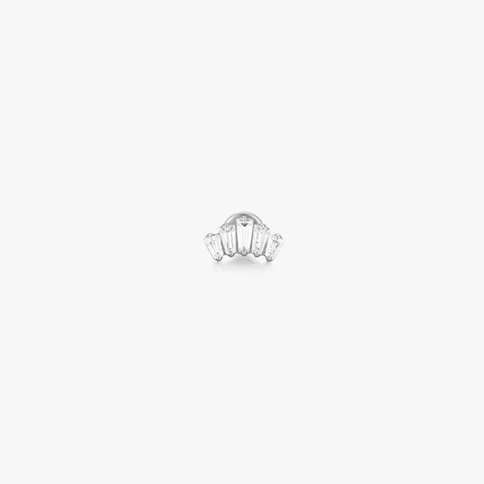 Crown Titanium Flat Back Stud (Single) - Flaire & Co.