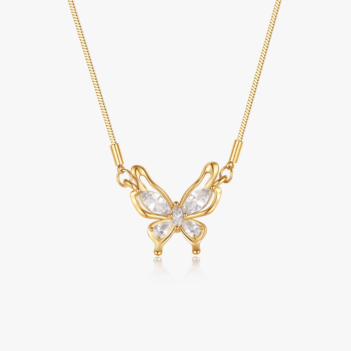 Crystal Butterfly Necklace - Flaire & Co.