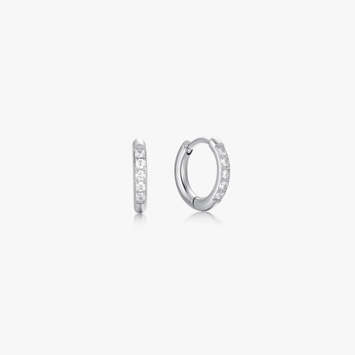 Crystal Huggie Gold Hoops - Flaire & Co.