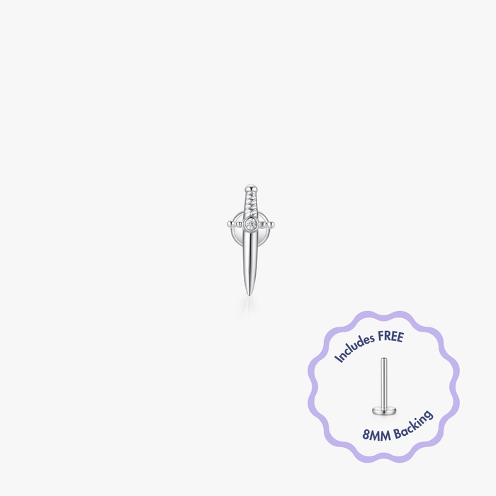 Dagger Titanium Flat Back Stud (Single) - Flaire & Co.