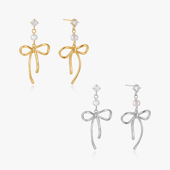 Darling Pearl Bow Earrings - Flaire & Co.