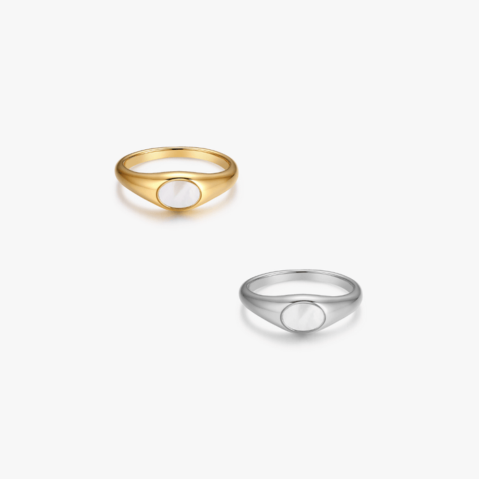 Denise Mother of Pearl Signet RIng - Flaire & Co.